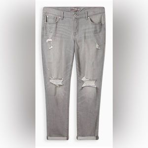 Torrid Grey Boyfriend Straight Super Soft Mid-Rise Jean